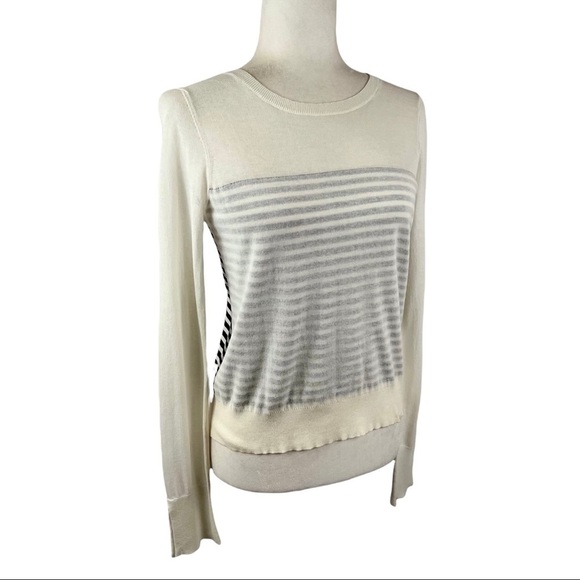 WHITE + WARREN Light-knit Nautical stripe Long Sleeve - Picture 3 of 13
